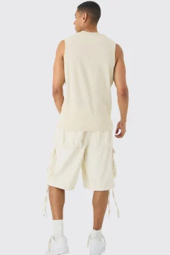 Oversized Raw Panelling Tank | UK^boohooMAN Best