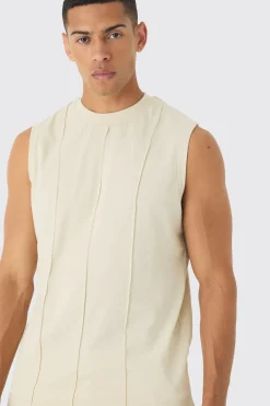 Oversized Raw Panelling Tank | UK^boohooMAN Best