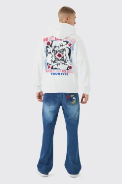 boohooMAN Oversized Red Hot Chili Peppers License Print Hoodie | UK| Hoodies & Sweatshirts
