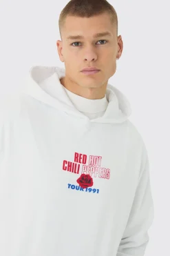 boohooMAN Oversized Red Hot Chili Peppers License Print Hoodie | UK| Hoodies & Sweatshirts