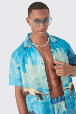 boohooMAN Oversized Renaissance Shirt & Swim Short Set | UK| Sets & Co-Ords