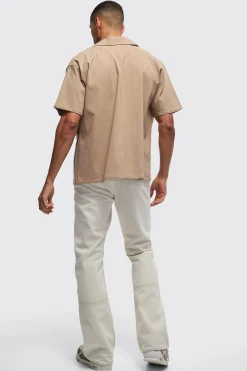 boohooMAN Oversized Revere Bengaline Shirt | UK| Shirts
