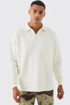 boohooMAN Oversized Revere Neck Rugby Polo | UK| Hoodies & Sweatshirts