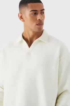 boohooMAN Oversized Revere Neck Rugby Polo | UK| Hoodies & Sweatshirts