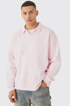 boohooMAN Oversized Revere Neck Rugby Polo | UK| Hoodies & Sweatshirts