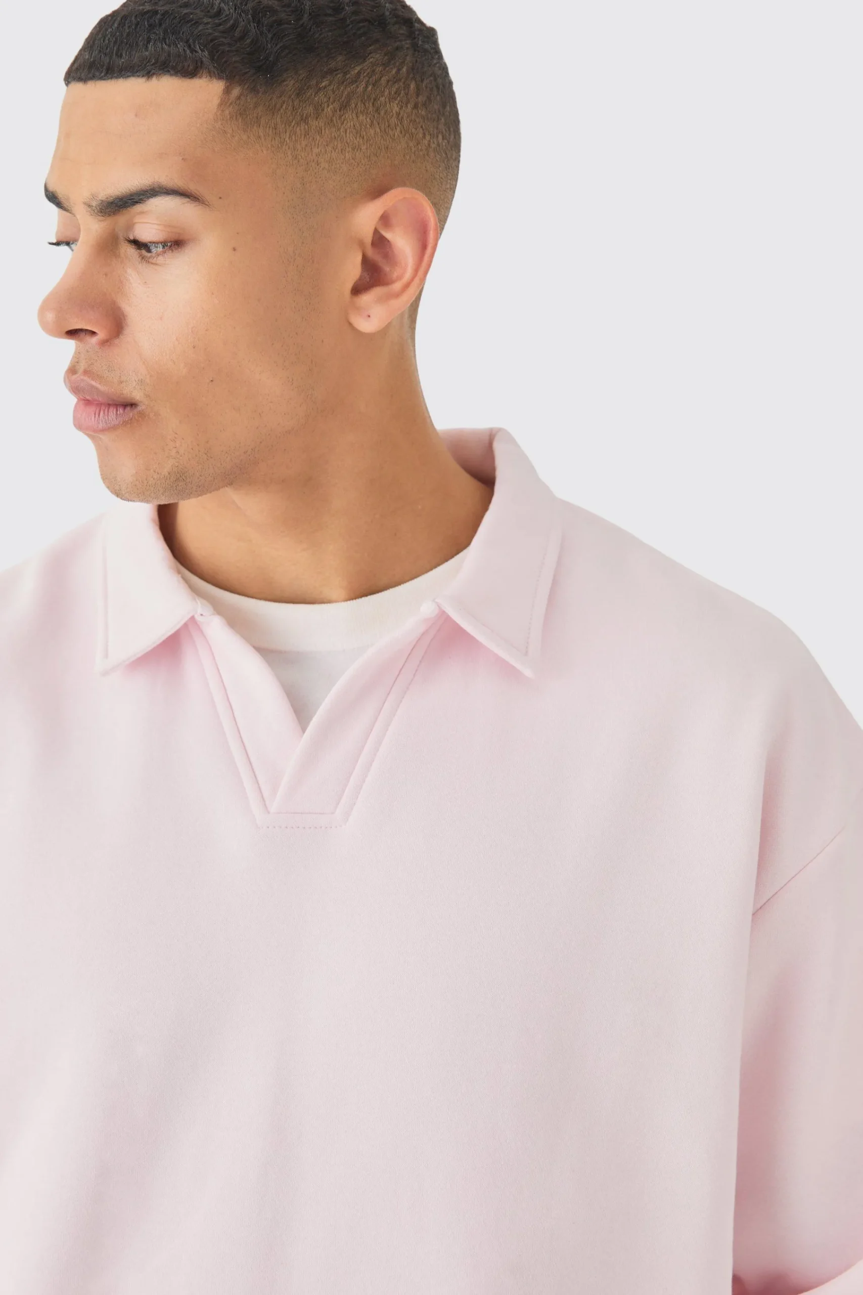 boohooMAN Oversized Revere Neck Rugby Polo | UK| Hoodies & Sweatshirts