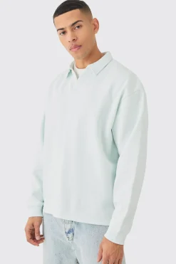 boohooMAN Oversized Revere Neck Rugby Polo | UK| Hoodies & Sweatshirts