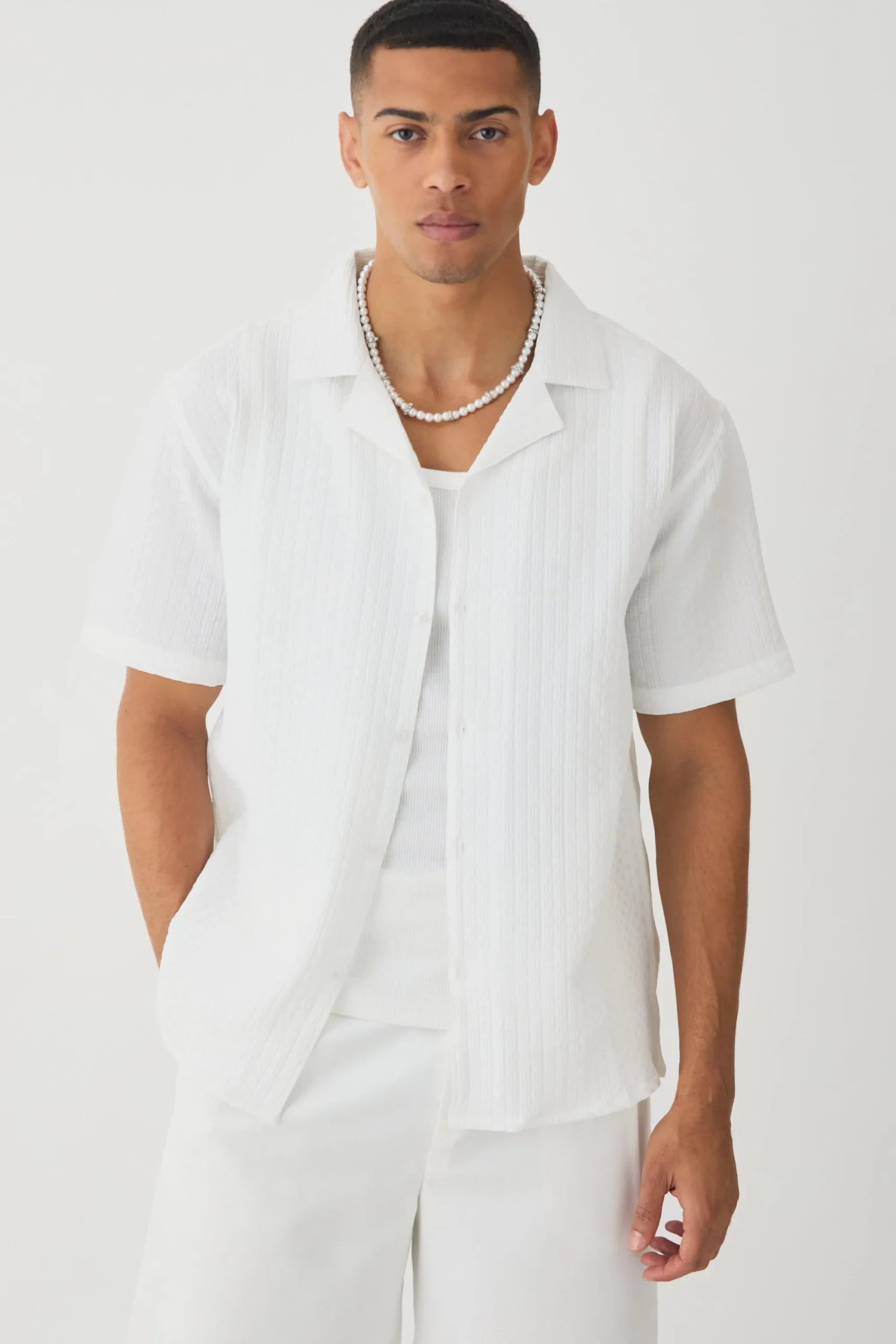 boohooMAN Oversized Revere Shirt | UK| Shirts