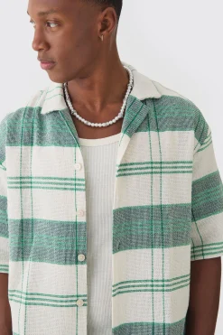 boohooMAN Oversized Revere Short Sleeve Check Shirt | UK| Shirts