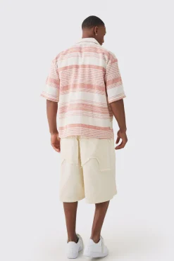 boohooMAN Oversized Revere Short Sleeve Stripe Shirt | UK| Shirts