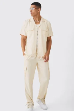 boohooMAN Oversized Revere Soft Twill Cargo Pocket Shirt | UK| Shirts