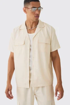 boohooMAN Oversized Revere Soft Twill Cargo Pocket Shirt | UK| Shirts