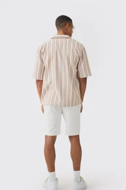 boohooMAN Oversized Revere Stripe Shirt | UK| Shirts