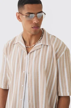 boohooMAN Oversized Revere Stripe Shirt | UK| Shirts