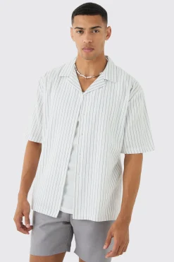 boohooMAN Oversized Revere Stripe Shirt | UK| Shirts