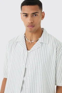 boohooMAN Oversized Revere Stripe Shirt | UK| Shirts