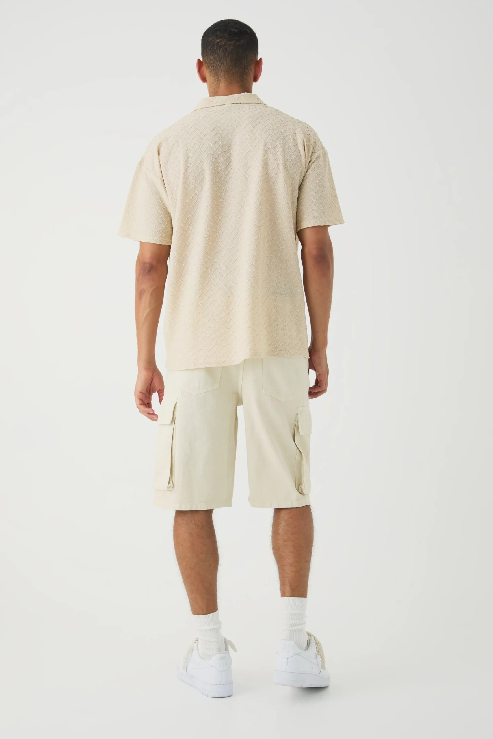 Oversized Revere Texture Polo | UK^boohooMAN