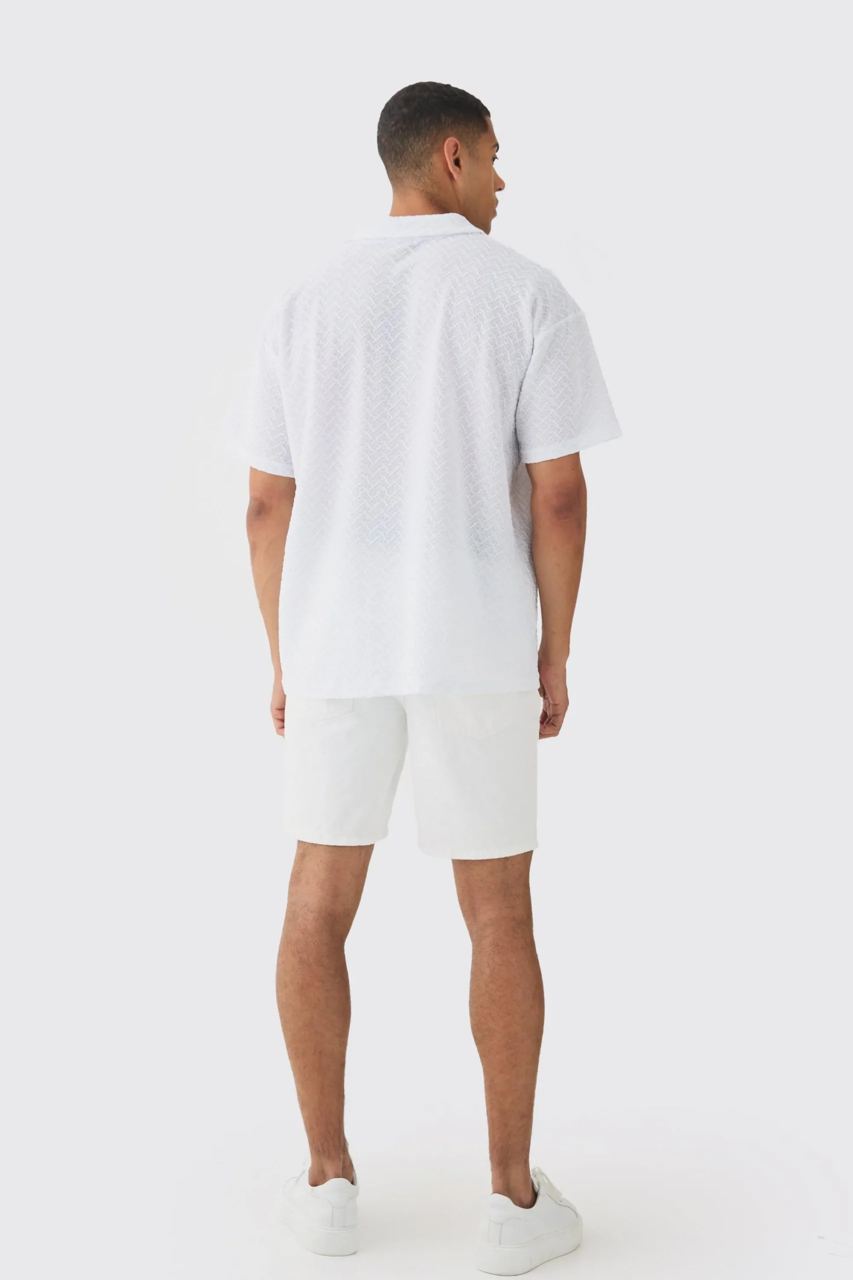 Oversized Revere Texture Polo | UK^boohooMAN Online