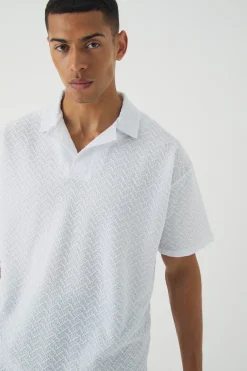 Oversized Revere Texture Polo | UK^boohooMAN Best