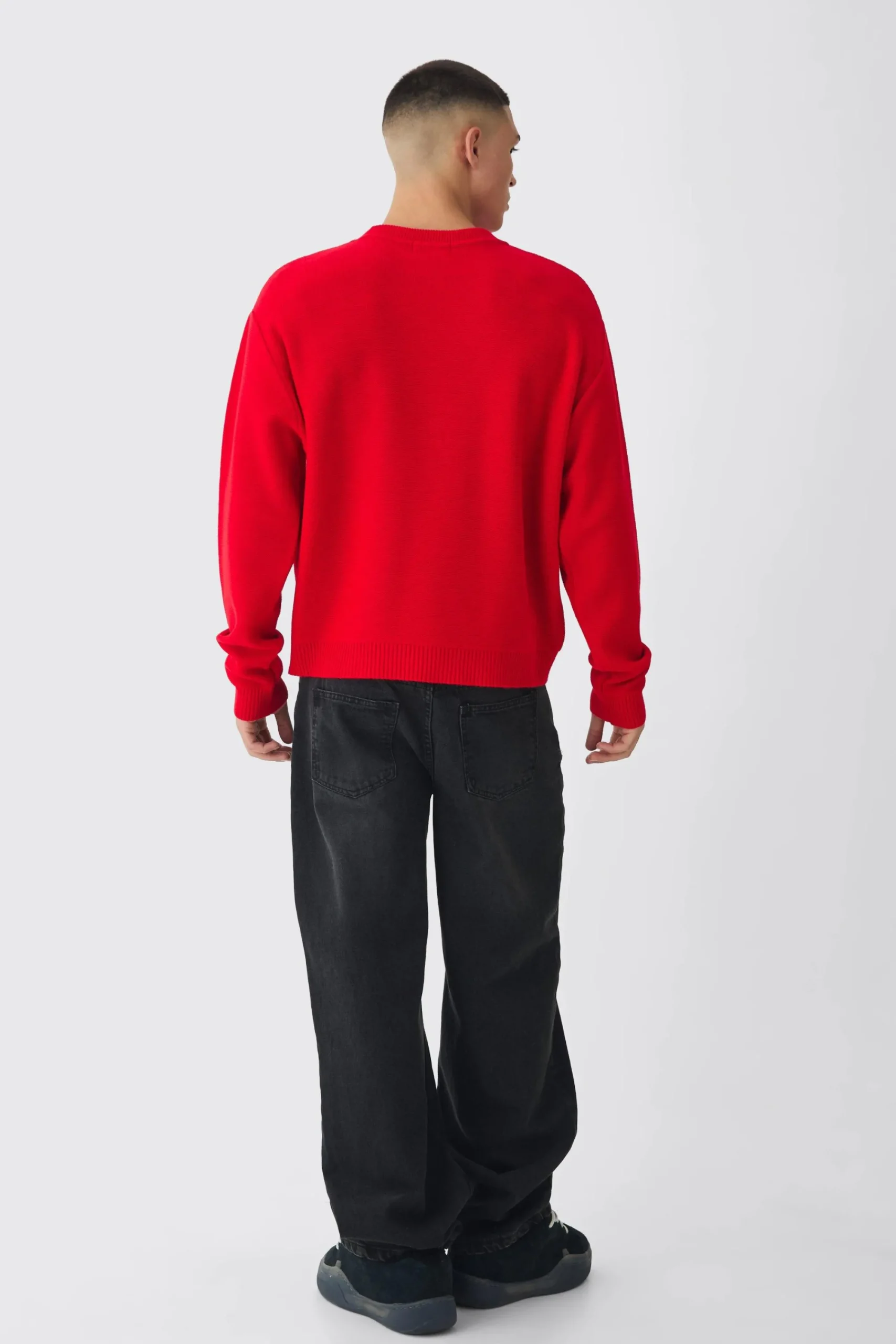 boohooMAN Oversized Reverse Knit Halloween Jumper | UK| Knitwear