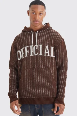 boohooMAN Oversized Ribbed Knit Hoodie | UK| Knitwear