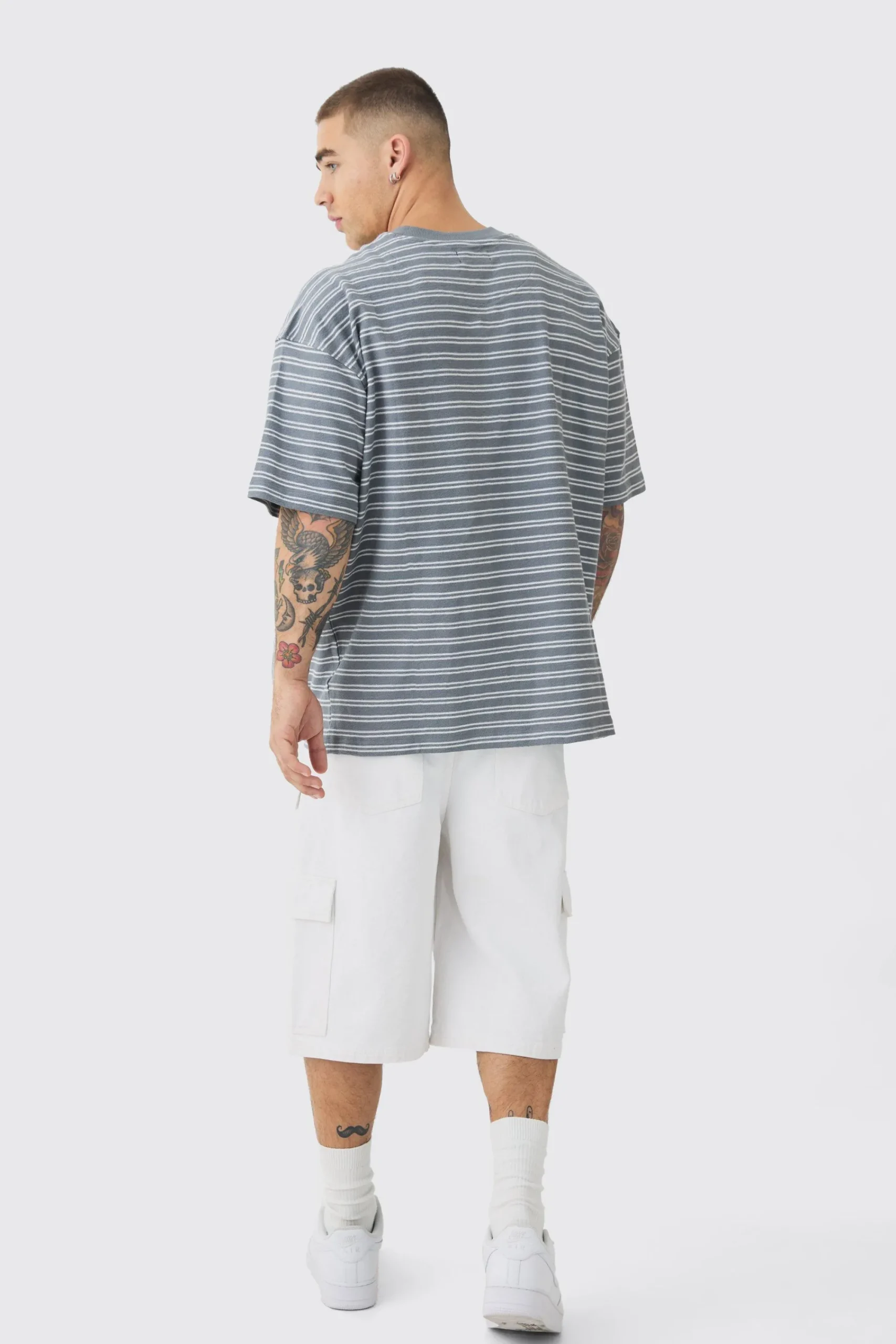 Oversized Ribbed Striped T-shirt | UK^boohooMAN Best