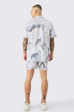 boohooMAN Oversized Ripstop Camo Shirt & Short Swim Short Set | UK| Sets & Co-Ords