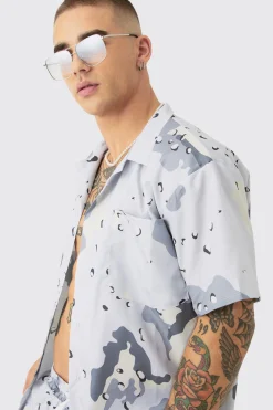 boohooMAN Oversized Ripstop Camo Shirt & Short Swim Short Set | UK| Sets & Co-Ords