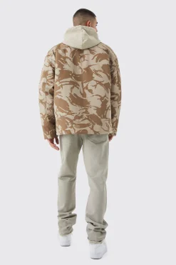 boohooMAN Oversized Ripstop Camo Trucker | UK| Coats & Jackets