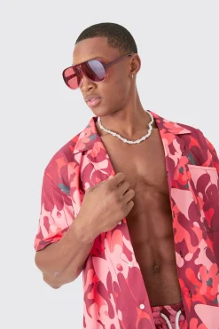 boohooMAN Oversized Ripstop Graffiti Shirt & Mid Swim Short Set | UK| Sets & Co-Ords