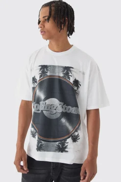 Oversized Rolling Stones Record License Print T-Shirt | UK^boohooMAN New