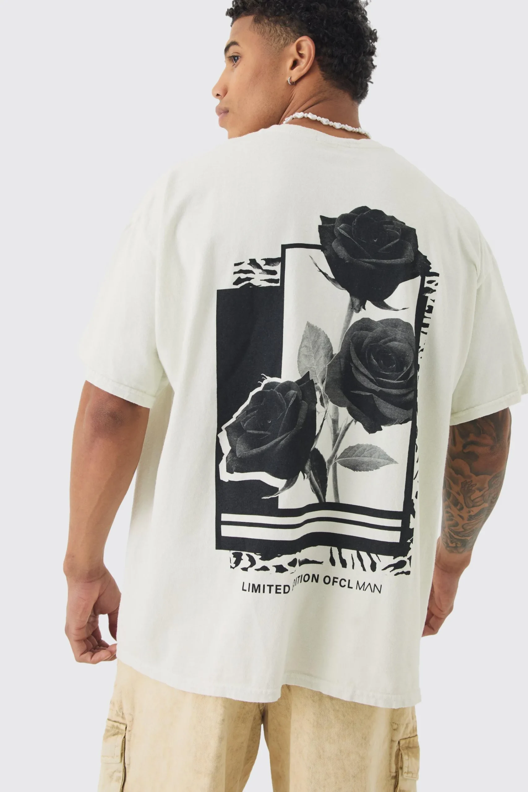 Oversized Rose Graphic T-shirt | UK^boohooMAN Clearance