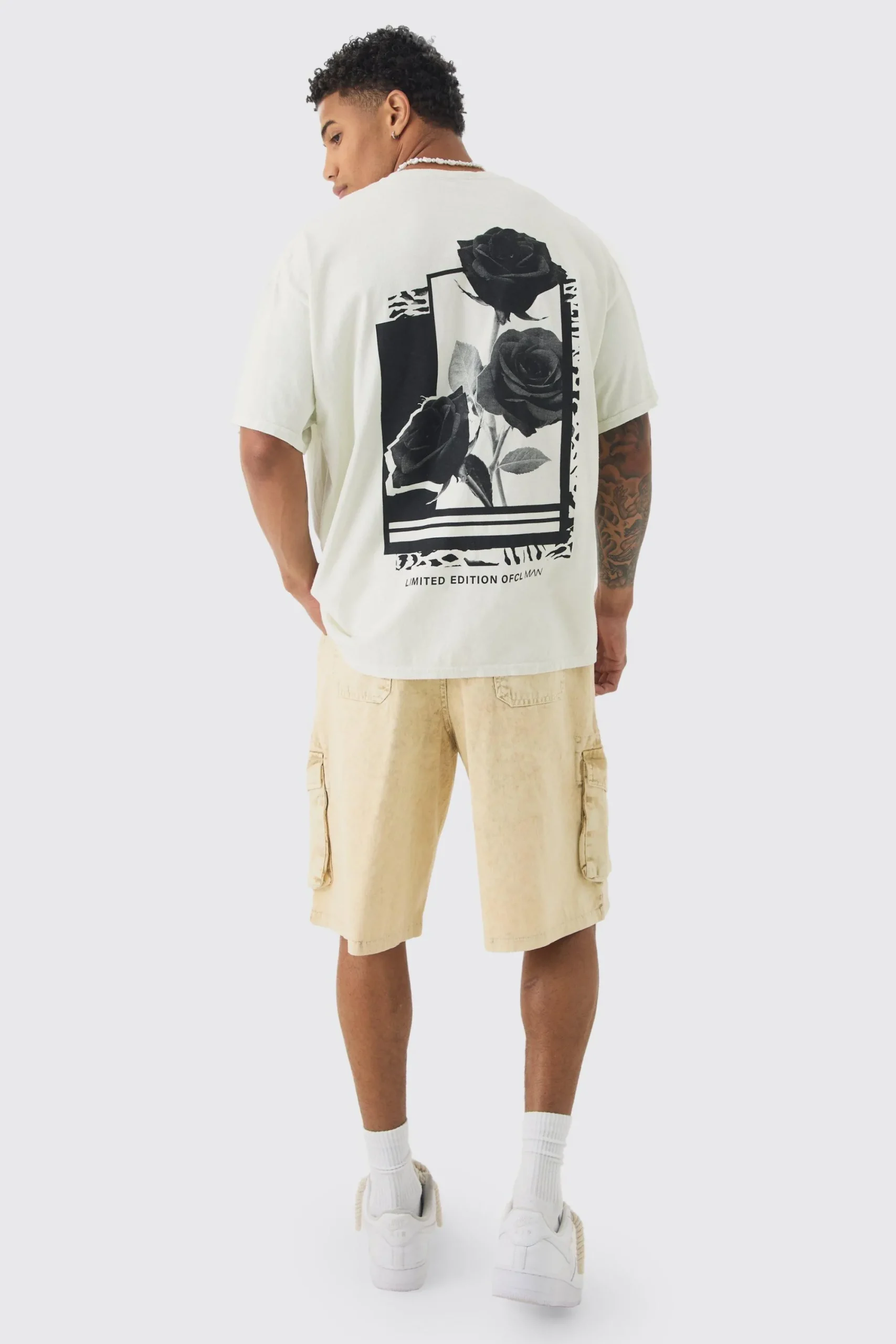 Oversized Rose Graphic T-shirt | UK^boohooMAN Clearance