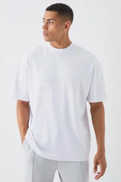 Oversized Rubber Print Heavyweight T-shirt | UK^boohooMAN Best