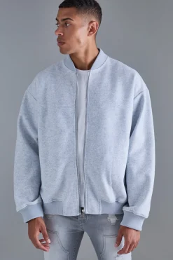 boohooMAN Oversized Salt And Pepper Melton Bomber | UK| Coats & Jackets