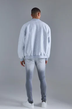 boohooMAN Oversized Salt And Pepper Melton Bomber | UK| Coats & Jackets