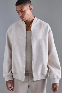 boohooMAN Oversized Salt And Pepper Melton Bomber | UK| Coats & Jackets