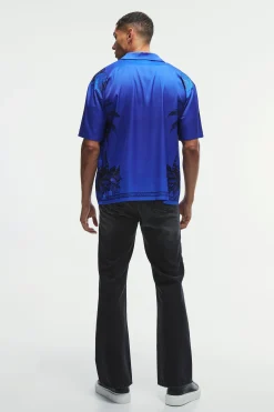 boohooMAN Oversized Satin Exclusive Collection Revere Shirt | UK| Shirts