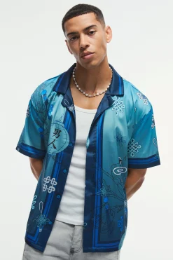 boohooMAN Oversized Satin Floral Shirt | UK| Shirts