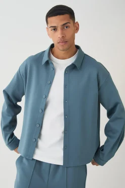 boohooMAN Oversized Scuba Boxy Shirt | UK| Shirts|Sets & Co-Ords