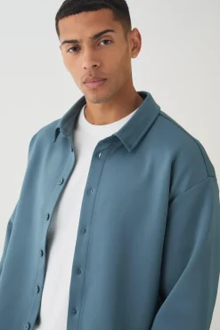 boohooMAN Oversized Scuba Boxy Shirt | UK| Shirts|Sets & Co-Ords