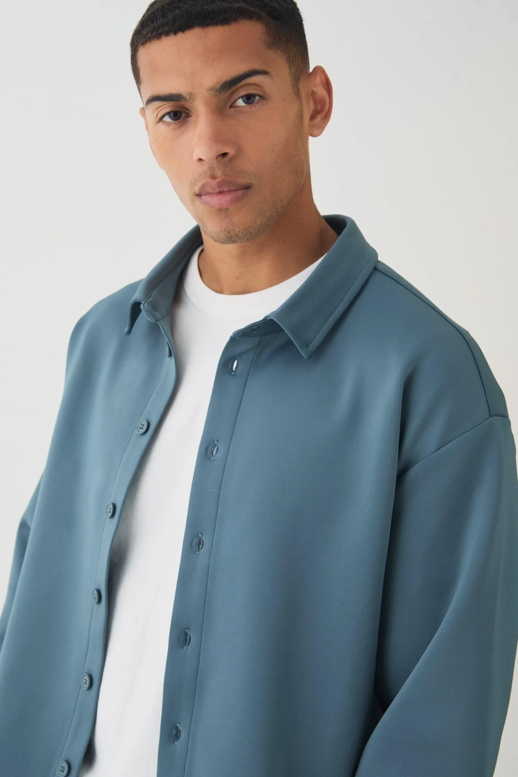 boohooMAN Oversized Scuba Boxy Shirt | UK| Shirts|Sets & Co-Ords