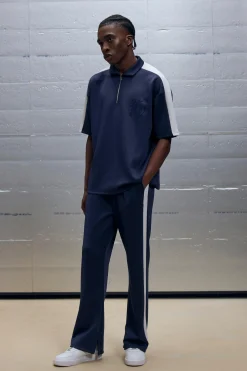 boohooMAN Oversized Scuba Colour Block Panel Polo & Jogger Set | UK| Tracksuits
