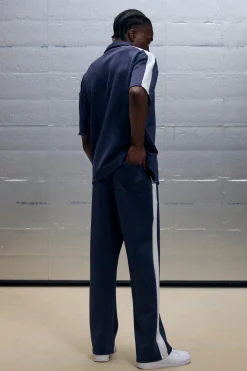 boohooMAN Oversized Scuba Colour Block Panel Polo & Jogger Set | UK| Tracksuits