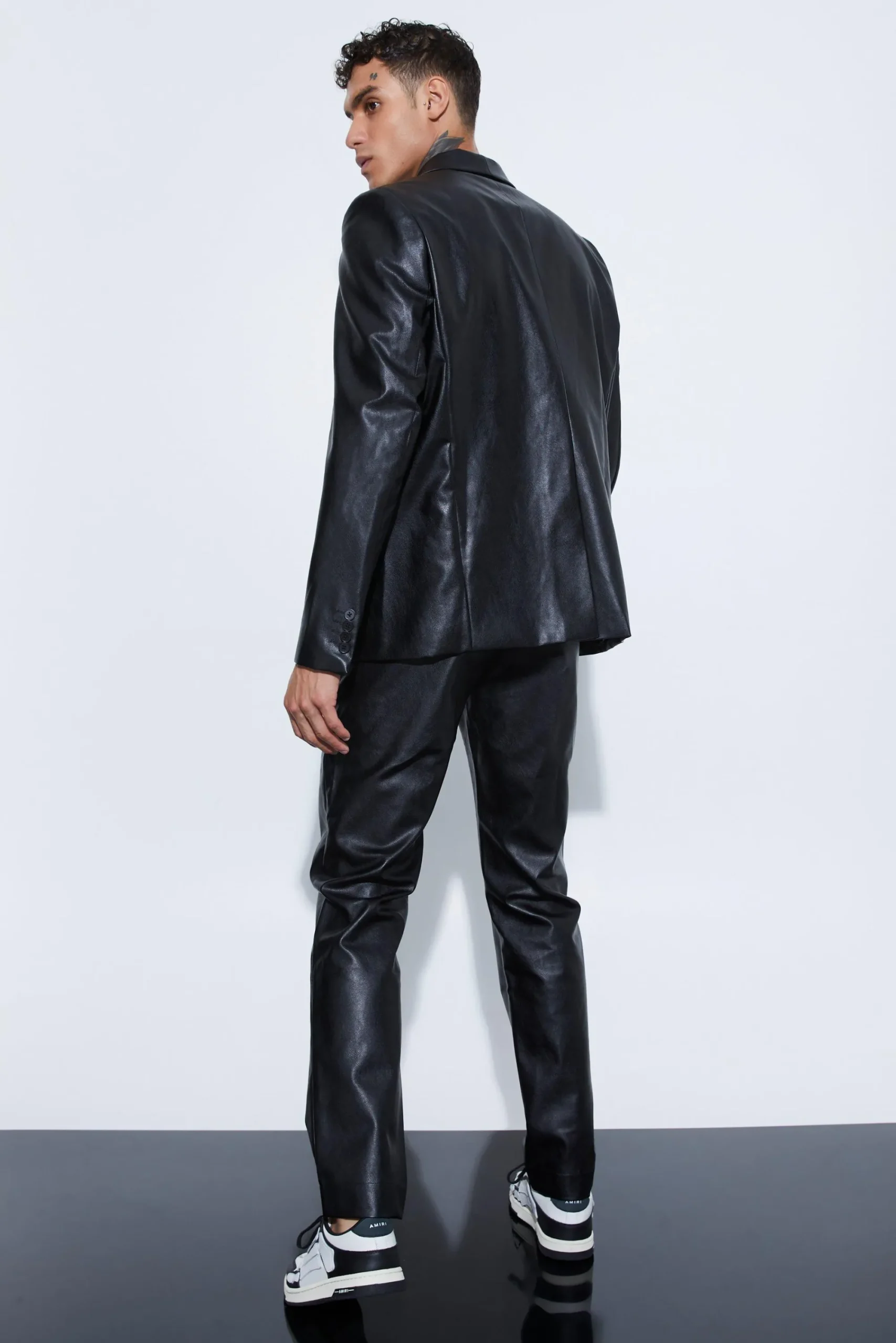 boohooMAN Oversized Shawl Collar Pu Blazer | UK| Suits & Tailoring