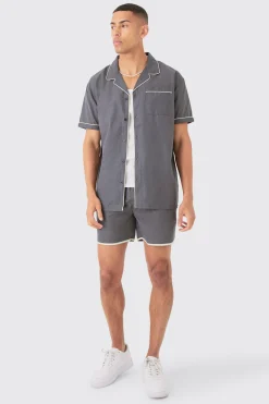 boohooMAN Oversized Shirt & Short Set | UK| Loungewear