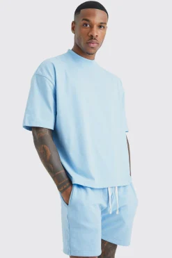 boohooMAN Oversized Short Length T-shirt And Short Set | UK| Sets & Co-Ords|Tracksuits