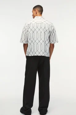 boohooMAN Oversized Short Sleeve Embroidered Boxy Shirt | UK| Shirts