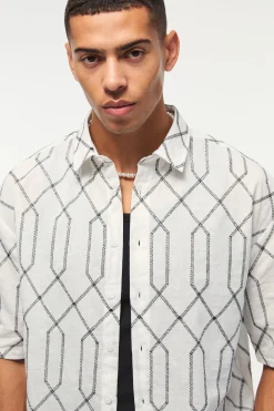 boohooMAN Oversized Short Sleeve Embroidered Boxy Shirt | UK| Shirts