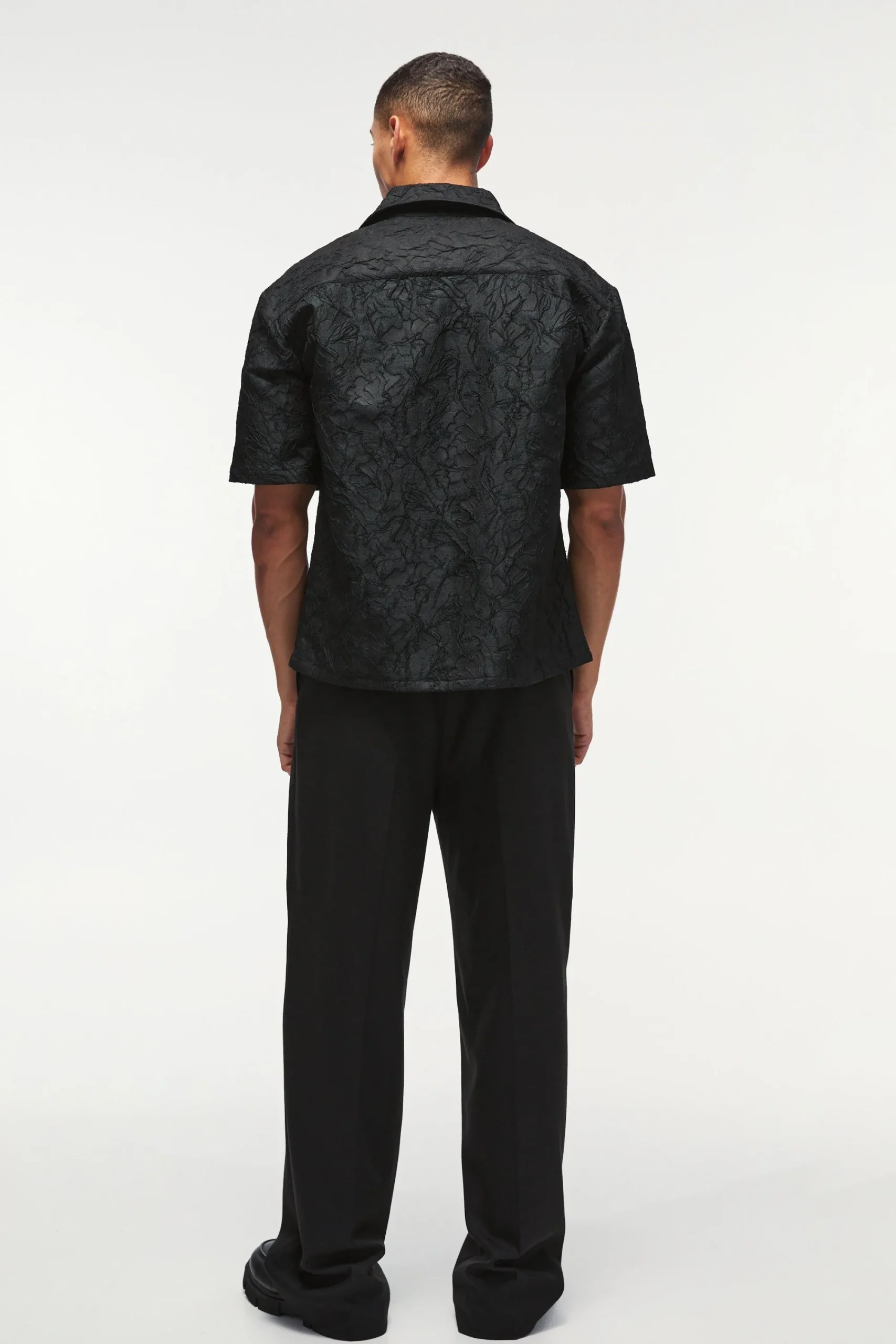 Oversized Short Sleeve Floral Jacquard Shirt | UK^boohooMAN Best